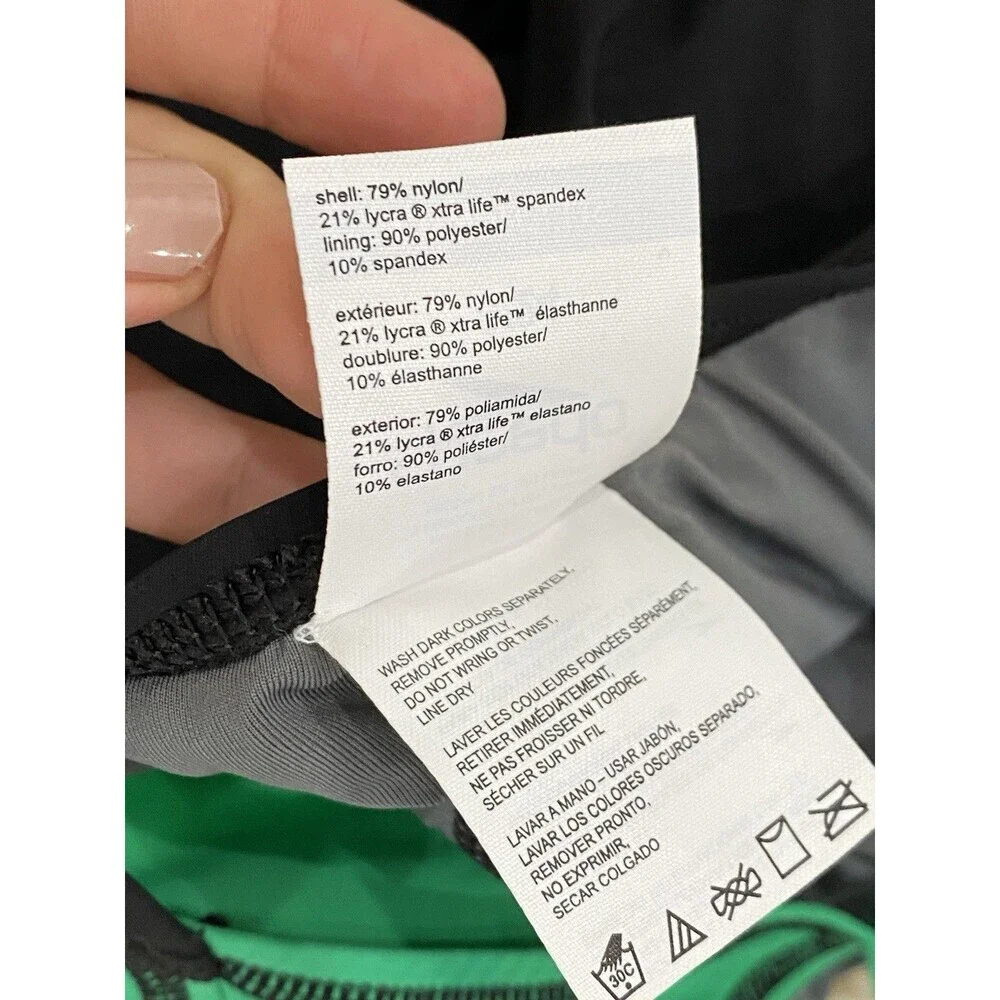 Speedo Kid's Size 8/24 PowerPLUS Kneeskin One Piece Green Black Swimsuit